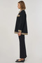 Shiny Buttoned Jacket Black - 4