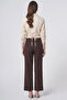 Pocket Detailed Basic Fabric Trousers Dark Brown - 5