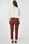 Ironed Basic Fabric Trousers Dark Brown - 5