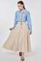 High Waist Ribbed Skirt Stone - 2