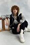 Leatherette Trimmed Jacket Black - 4