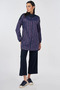 Embossed Pattern Stand Collar Tunic Dark Navy Blue - 2