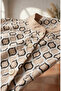 Geometric Patterned Buttoned Hijab Double Set 2289-02 Beige - 4