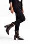 Women's Pointed Toe Thick Heel Boots Esvon Brown - 4