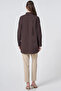 Shirt Collar Basic Poplin Tunic Dark Brown - 5
