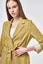 Cuff Detailed Belted Jacket in Fat Green - 7