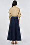 High Waist Pleated Skirt Dark Navy - 5