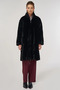 Thick Collar Plush Coat Black - 3