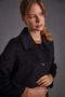 Premium Wool Buttoned Wide Collar Coat Black - 6