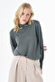 Turtleneck Basic Viscose Knitwear Tunic Mildew Green