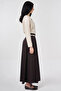 Belt Detailed High Waist Skirt Dark Brown - 5