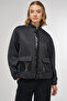 Sequin Detailed Bomber Jacket Black - 7