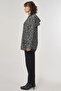 Abstract Pattern Hooded Detailed Jacket Black - 3