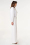 Metal Buckle Detailed Crepe Trousers Optical White - 3