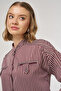 Viscose Tunic with Embroidery Detail Dark Burgundy - 7