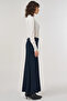 Knitwear Skirt with Stitching Detail Dark Navy Blue - 5