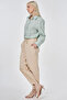 Elastic Waist Carrot Cut Trousers Beige - 2