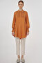 Stone Embroidered Shirt Collar Natural Fabric Tunic Amber - 3