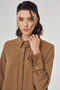 Shiny Buttoned Long Tunic Dark Olive - 6