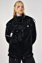 Shiny Looking Mock Neck Jacket Black