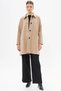 Şömizye Collar Cashmere Coat Beige - 2