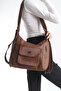Avelaliaza Taba Women's Daily Crinkle Fabric Multi-Compartment Backpack Shoulder and Crossbody Bag - 2