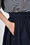 High Waist A-Line Skirt Dark Navy Blue - 7