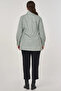 Geometric Pattern Stand Collar Jacket Ice Green - 5