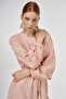 Ruffle Detailed Seersucker Dress Powder - 6