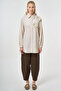 Lace Paneled Cotton Viscose Tunic Light Yellow - 3