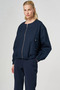 Zippered Bomber Jacket Dark Navy Blue