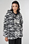 Zebra Pattern Plush Jacket Black - 2