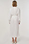 Stone Embroidered Stylish Dress Ecru - 6