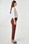 Ironed Basic Fabric Trousers Dark Brown - 6