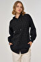 Hotfix Printed Rayon Sweatshirt Black