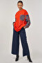 Abstract Pattern Fabric Garnished Pocket Tunic Coral - 2