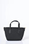 Textured Thick Strap Tote Bag Black - 3