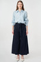 Washable Denim Trousers with Belt Detail in Navy Blue - 2