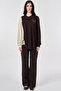 Drawstring Detailed Combed Cotton Tunic Dark Brown - 3