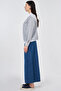 Stripe Pattern Cotton Blouse Blue - 3