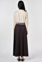 Belt Detailed High Waist Skirt Dark Brown - 4