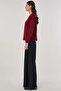 Button Detailed Shirt Collar Cardigan Burgundy - 4