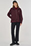Short Jacket with Stitching Detail Dark Burgundy - 7