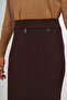 Zipper Detailed Viscose Knitwear Skirt Dark Brown - 6