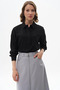 Half Placket Viscose Shirt Black - 2