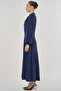 Degaje Collar Stylish Dress Dark Navy Blue - 3