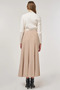 High Waist Viscose Knit Skirt Cream - 4