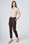 Pocket Detailed Basic Fabric Trousers Dark Brown - 2
