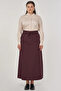 Lace-Up A-Line Skirt Dark Burgundy - 2