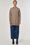 Sewn Detailed Knitwear Tunic Beige - 3